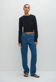 Cashmere Crew Baby Sweater - Black - Matteau